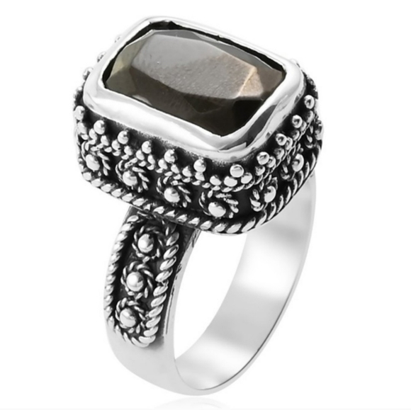 NWT Bali Legacy Elite Shungite Solitaire Ring in Sterling Silver Size 9 - Picture 11 of 12